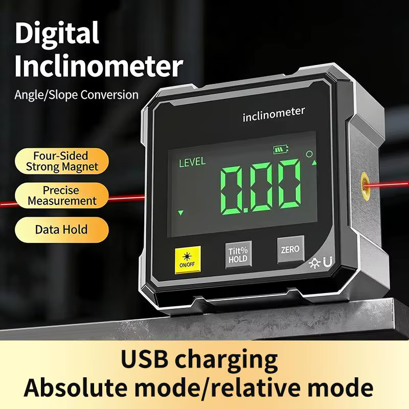 Niveau de mesure précis, boîtier d'angle laser double face à aspiration magnétique à quatre côtés, p