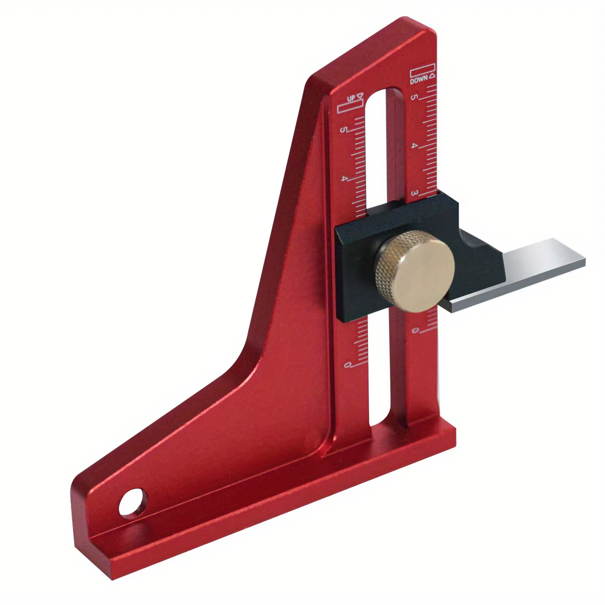 Jauge de profondeur réglable 0-50 mm pour scie à table - Outil de mesure de hauteur en alliage d'alu