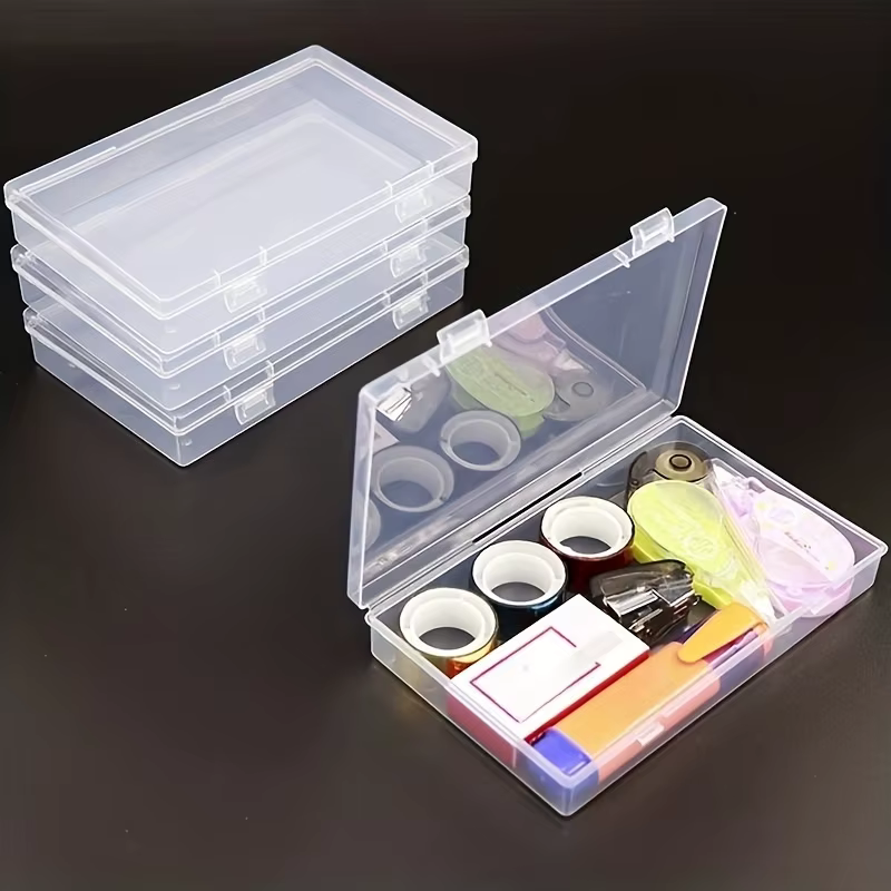 3 boîtes de rangement transparentes : organiseurs rectangulaires transparents pour fournitures de ma