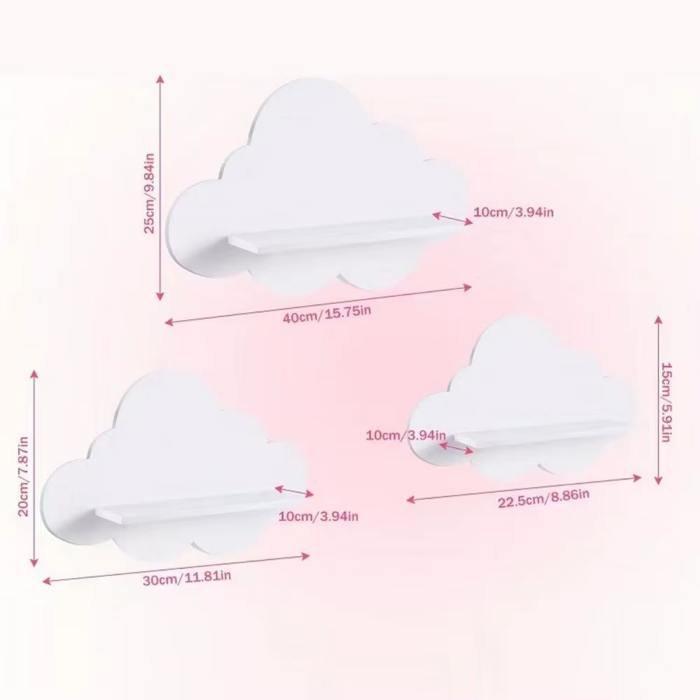 Étagère murale simple en forme de nuage blanc, montage DIY, idéale pour le salon, étagère de présent
