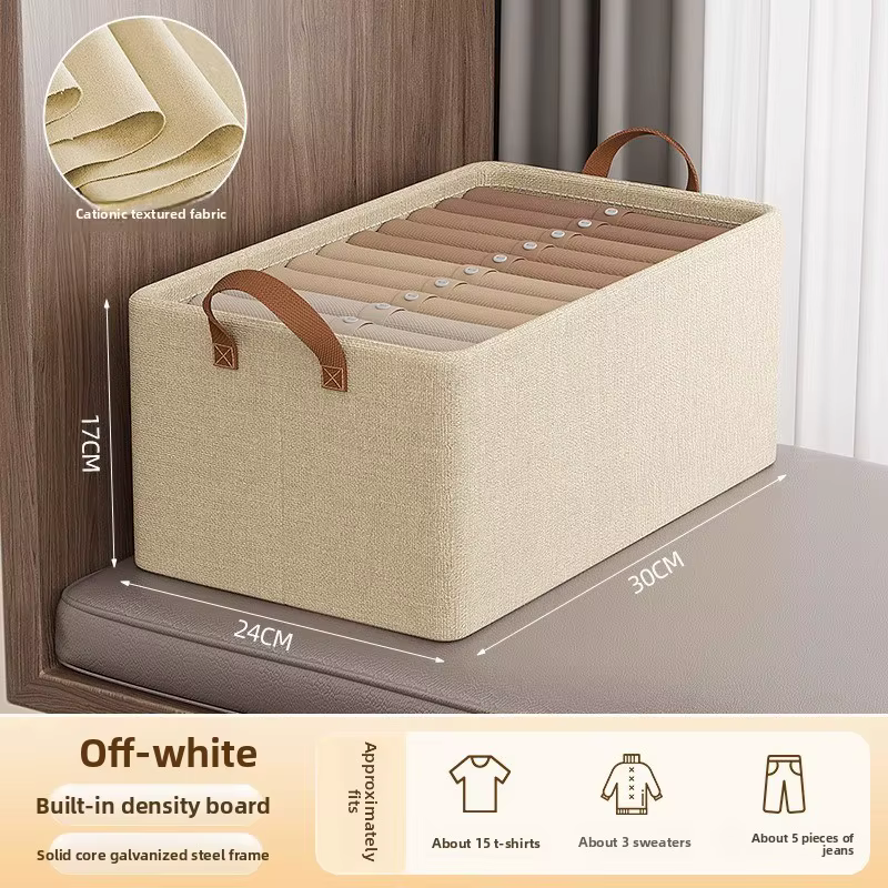 Boîte de rangement domestique, organiseur de placard, panier de rangement pliable en tissu pour vête