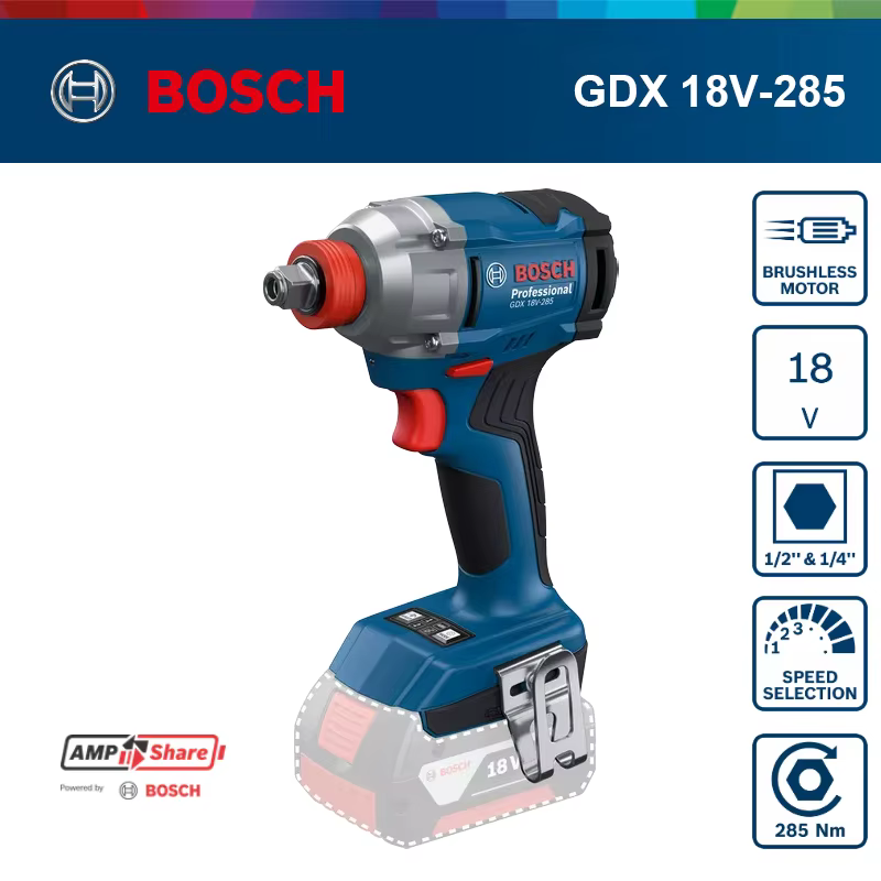 Clé à chocs sans fil Bosch GDX 18V-285 18V, clé électrique sans fil 2 en 1, 285 Nm