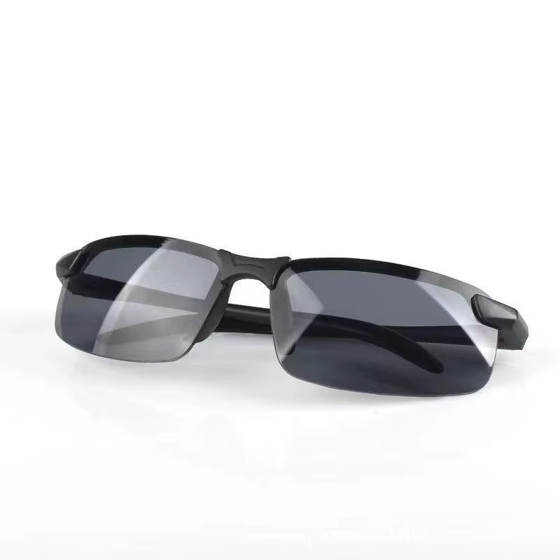 Lunettes de Vision nocturne hommes Anti-éblouissement conduite demi-monture lunettes de soleil pour 
