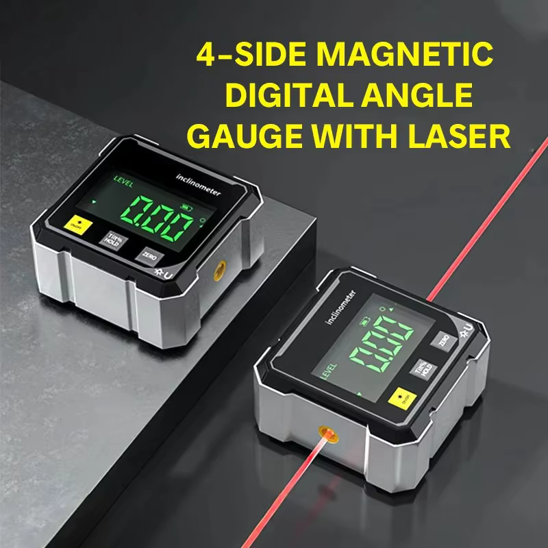 Jauge d'angle numérique magnétique à 4 côtés, avec rapporteur électronique Laser, horizontaomètre, i