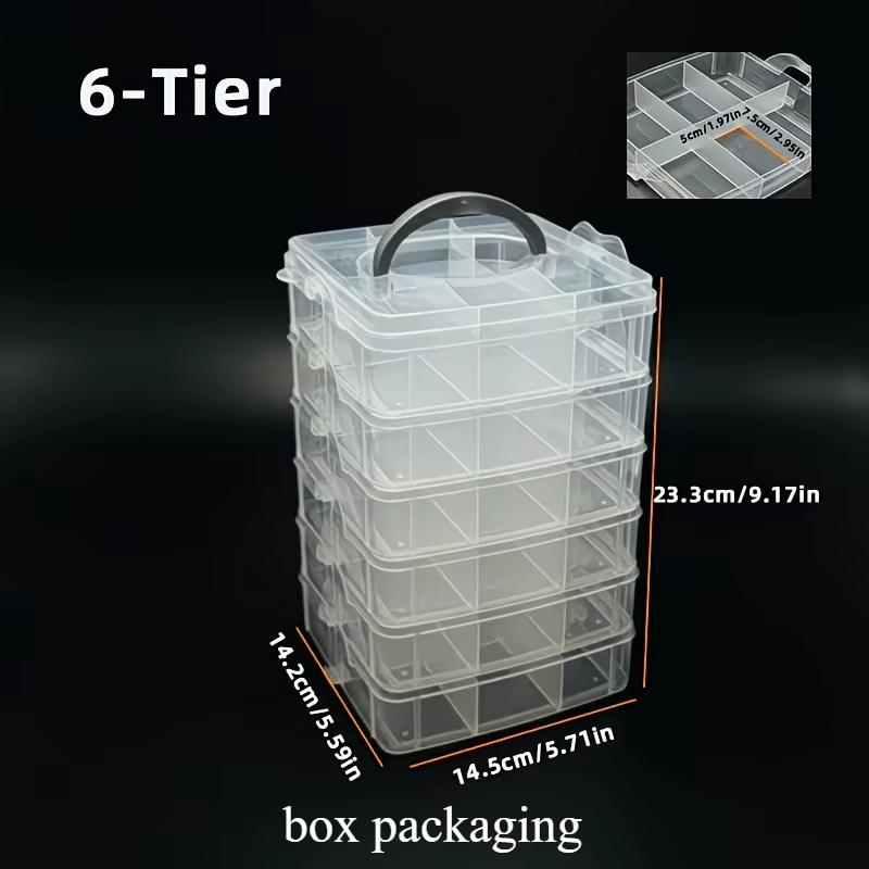 Boîte de rangement transparente avec couvercle et poignée, organiseur d'outils transparent, boîte de
