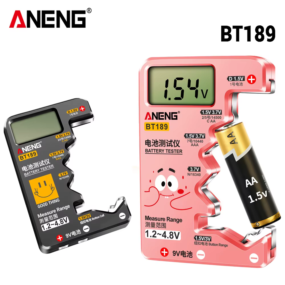 ANENG BT189 testeur de batterie universel pour Batteries C,AA,AAA,D,N,9V 6F22 1.5V 3V pile bouton in