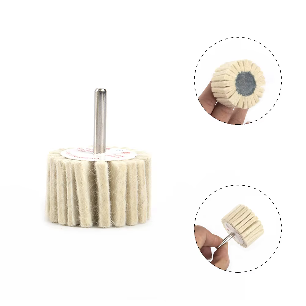 Roue de polissage en feutre de laine, tête de meulage pour perceuse, meuleuse électrique, métal, tra