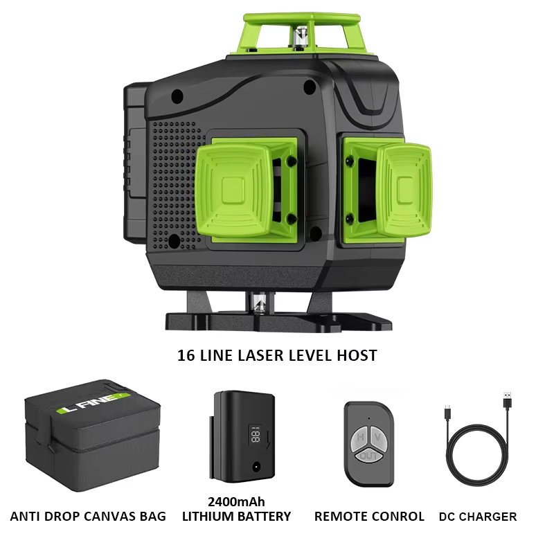 LFINE-Niveau laser professionnel, croix 360, laser vert, précision horizontale et verticale auto-dro