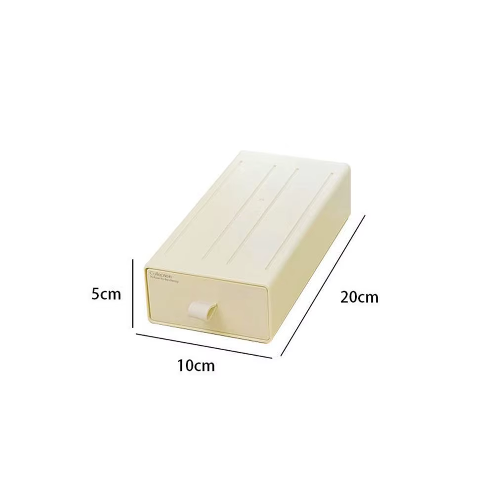 Boîte de rangement à tiroir en plastique, boîte de rangement de cosmétiques empilable peu encombrant