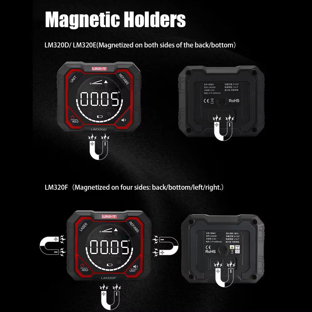 Inclinomètre Laser numérique UNI-T LM320D LM320E LM320F, compteur d'ange avec mesure d'angle relatif