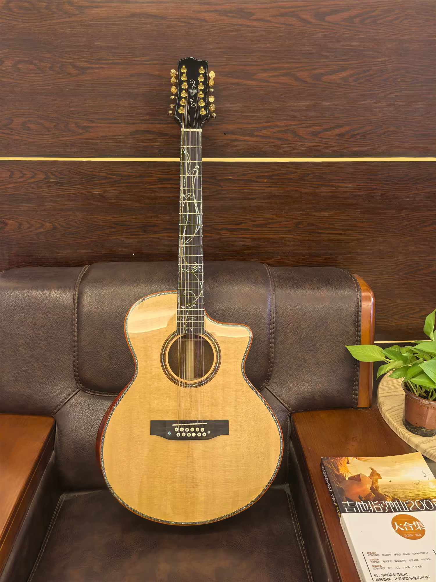 Artisanat personnalisé tout solide 12 cordes 40 pouces 5A Adirondack épicéa 5A guitare acoustique ma