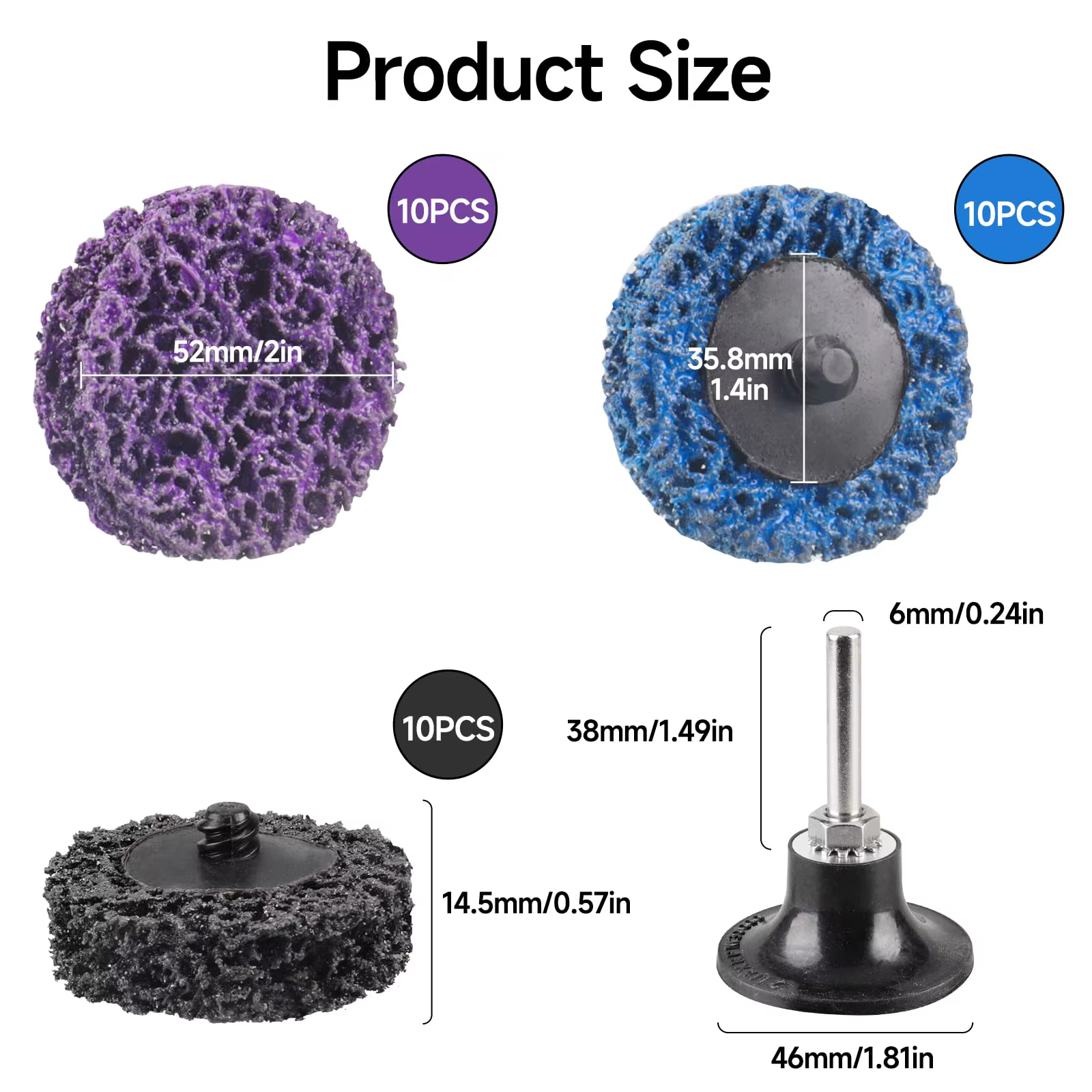 31 pcs. 2 in. drill quick-change easy stripper discs Roue de décapage avec disques de meulage de 1/4