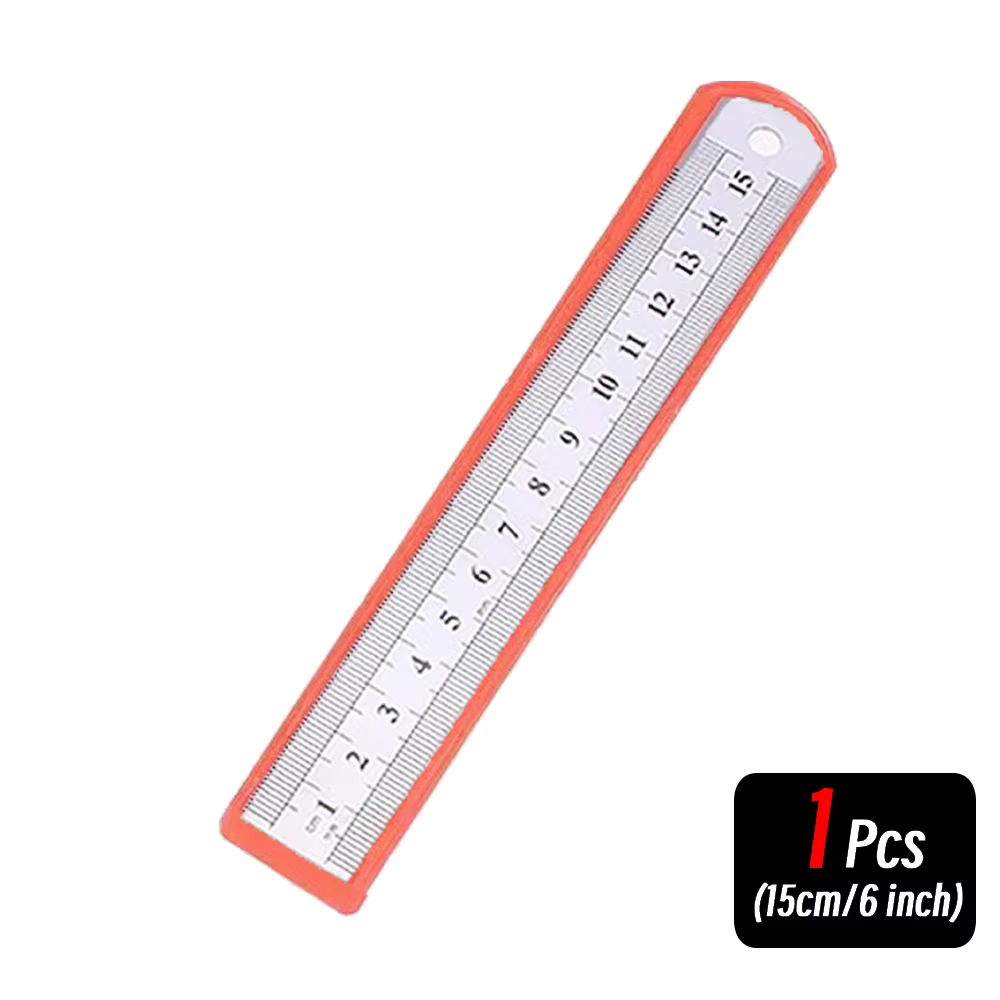 Règle droite en métal en acier inoxydable 10P 15-30cm, outil de mesure de précision Double face, éch