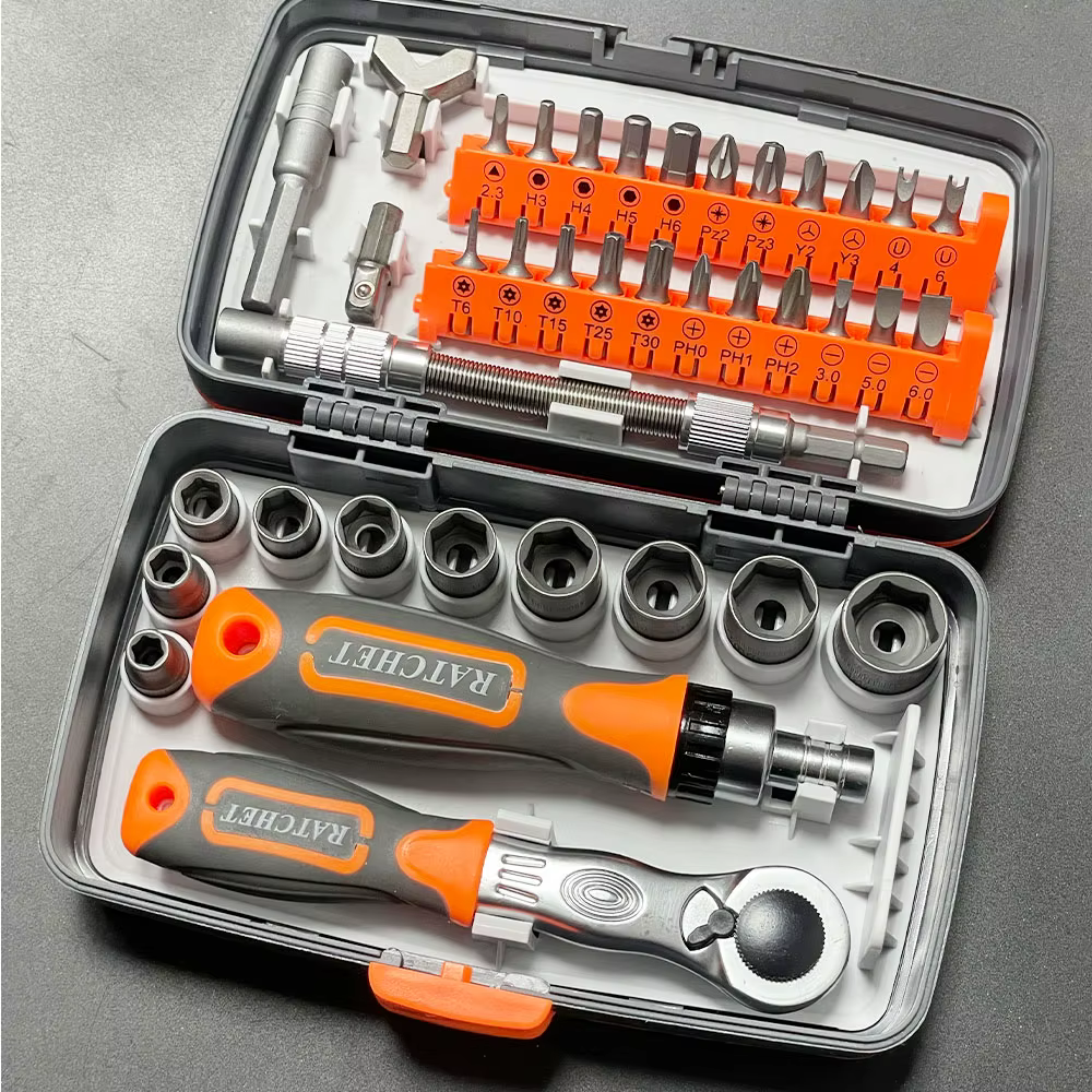 Jeu de tournevis à cliquet permettant d'économiser du travail, boîte à outils combinée domestique, m