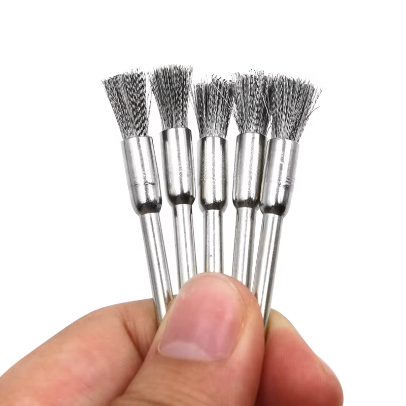 Jeu de brosses à roue métallique, perceuse, polissage, outils Dremel, tige de 3mm pour meuleuse élec