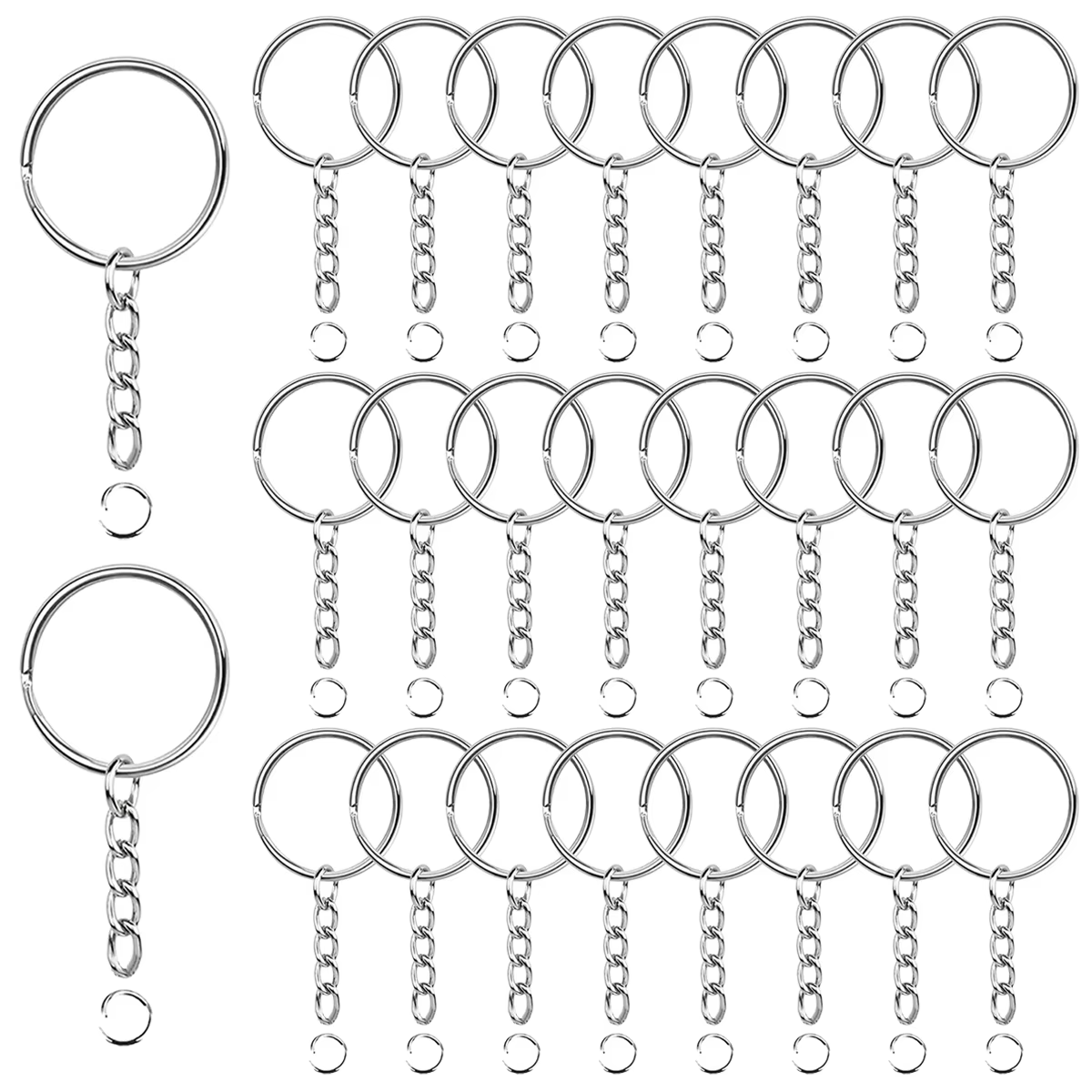20/50/80 ensembles de kits de porte-clés avec chaînes et anneaux de jonction - Fournitures pour la f