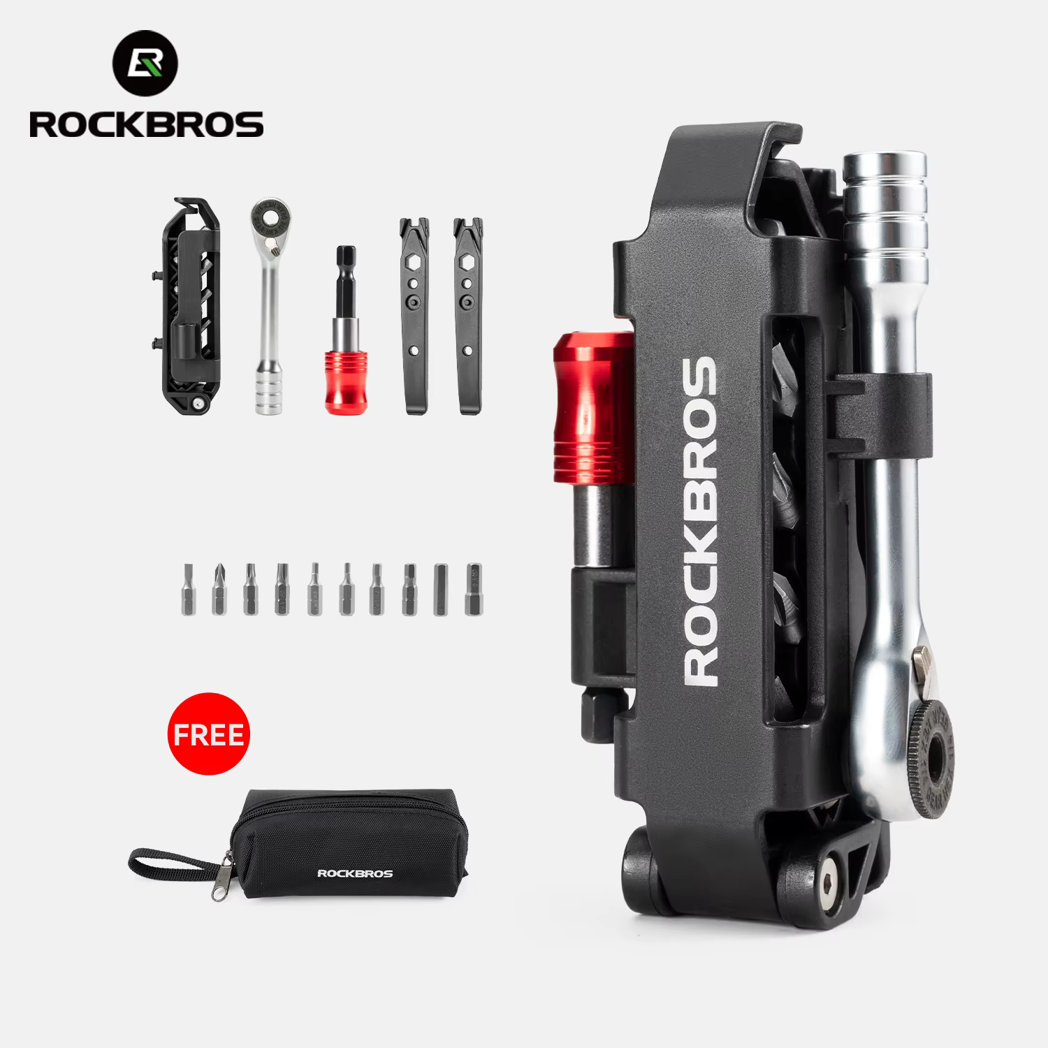 ROCKBROS jeu de clés à cliquet outil de réparation multifonctionnel clé pliante ensemble d'outils à 