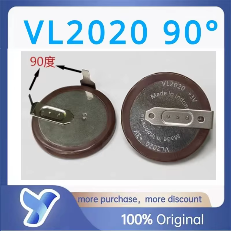 1 pcs/lot VL2020 2020 3 V VL2020/HFN batterie rechargeable batterie au lithium avec jambes 90 degrés