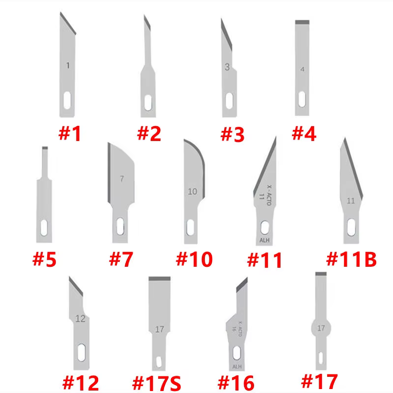 100 lames de couteau en métal antidérapantes gravées, couteaux de découpe, couteaux artisanaux pour 