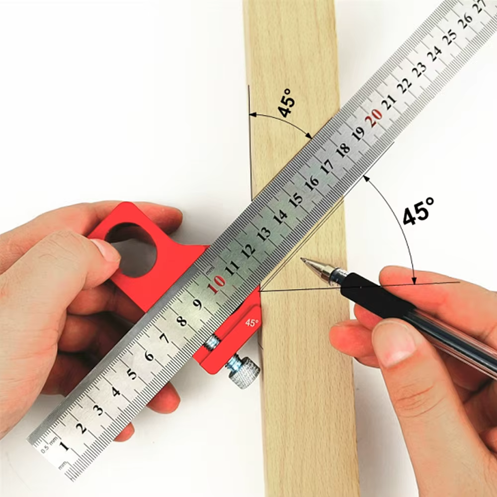 Bloc de positionnement de règle en acier, Angle de 45/60/90 degrés, jauge de marquage de ligne, traç