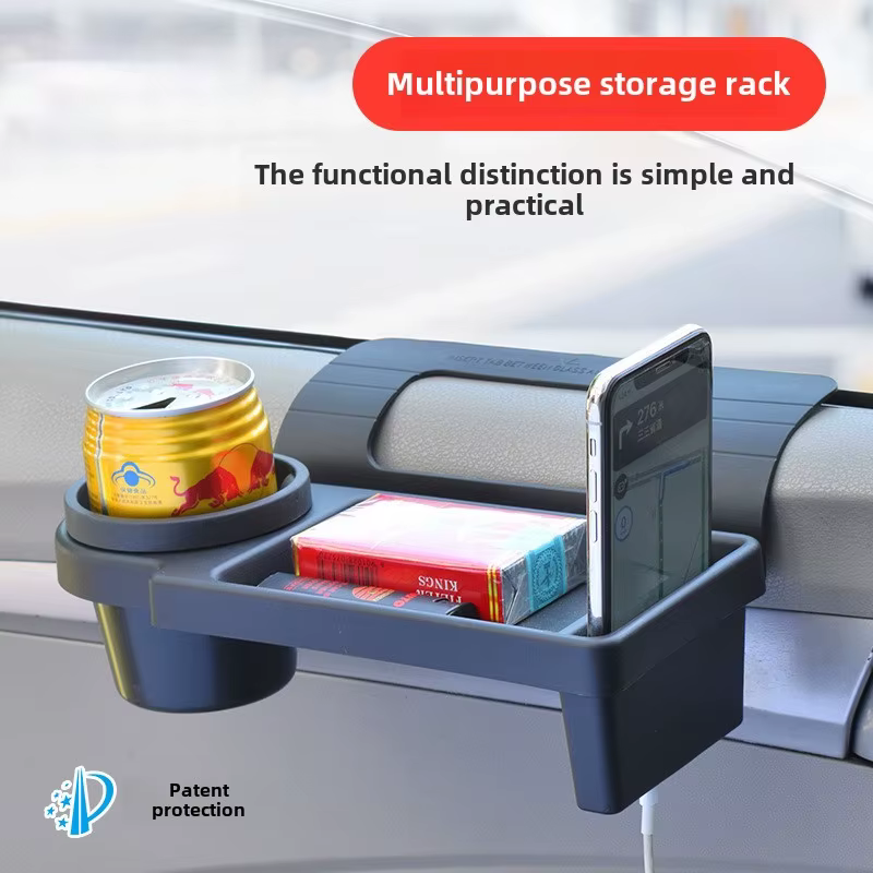 Table de plateau de voiture réglable pour le stockage multifonctionnel de gobelets d'eau, téléphones