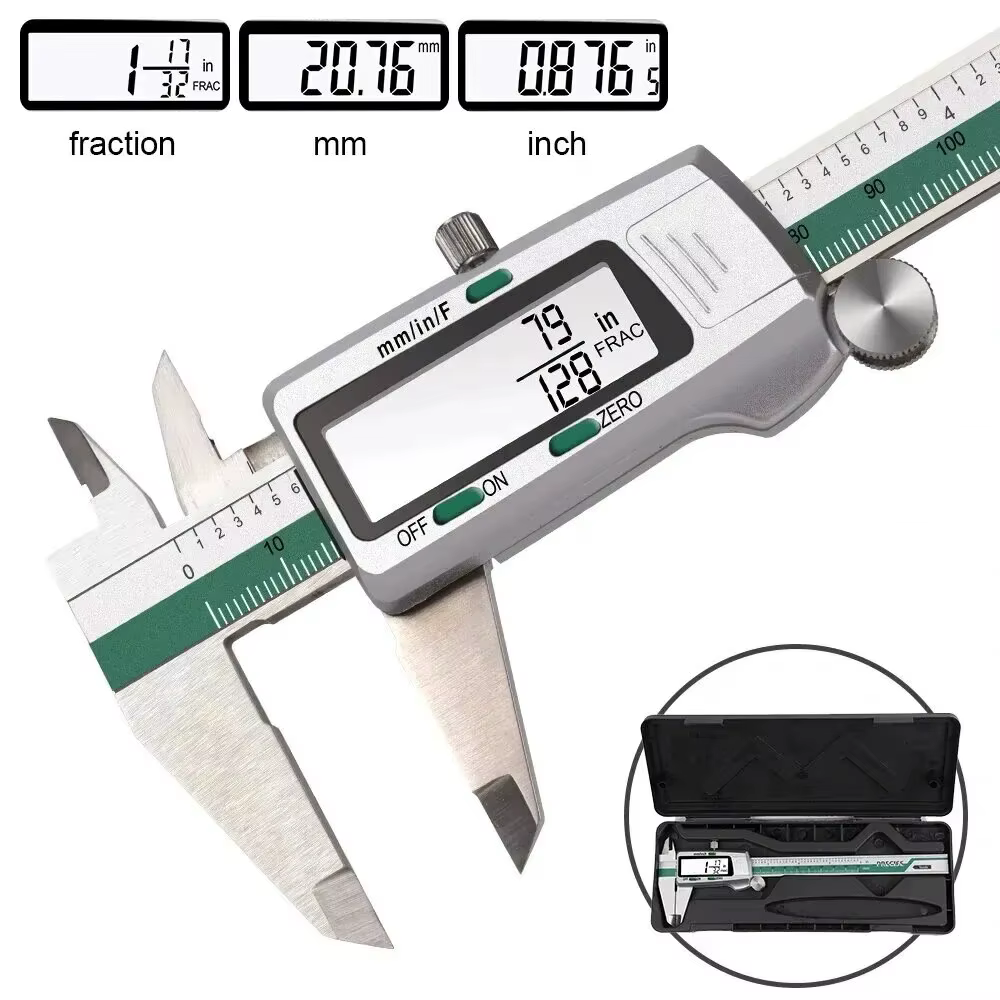 ET50 150mm Numérique Caliper En Acier Inoxydable Fraction/MM/Pouces 0.01mm Haute Précision pour Comp