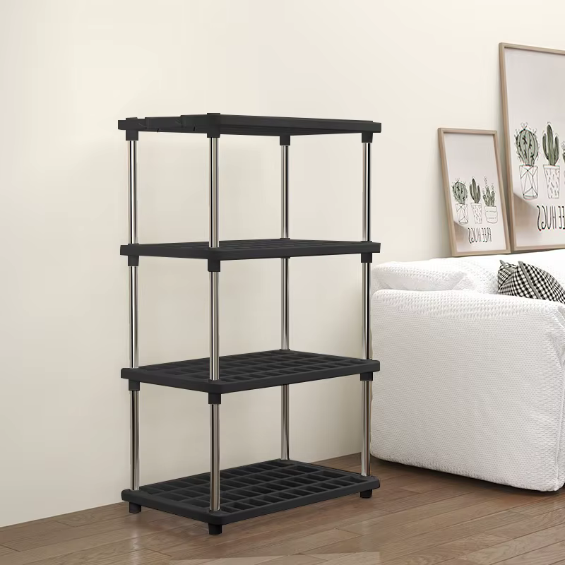 Étagère de rangement multifonctionnelle à quatre niveaux pour salle de bain, salon, cuisine, chambre
