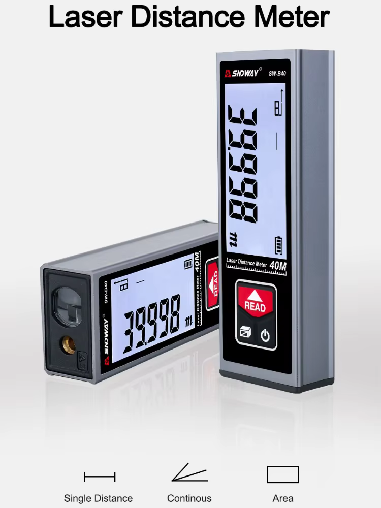 Deli-télémètre laser 40m, dispositif de mesure de haute précision, dispositif de mesure de bande mag