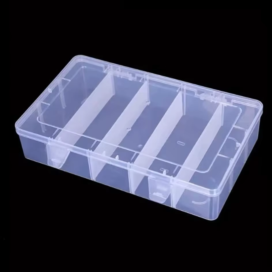 Boîte de rangement pour outils, boîte de tri d'outils transparente à cinq compartiments, boîte de cl