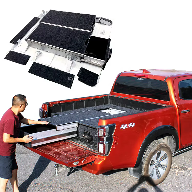 Boîte de rangement pour outils de camionnette en acier avec tiroirs pour Ranger Hilux Tacoma