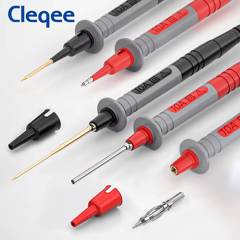 Cleqee P1308D Kit de fils de Test multimètre multifonctionnel en Silicone avec aiguilles tranchantes