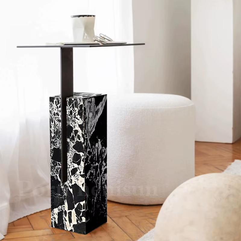 Table basse en marbre italienne, petite table de salon, console nordique, table basse vintage, meubl