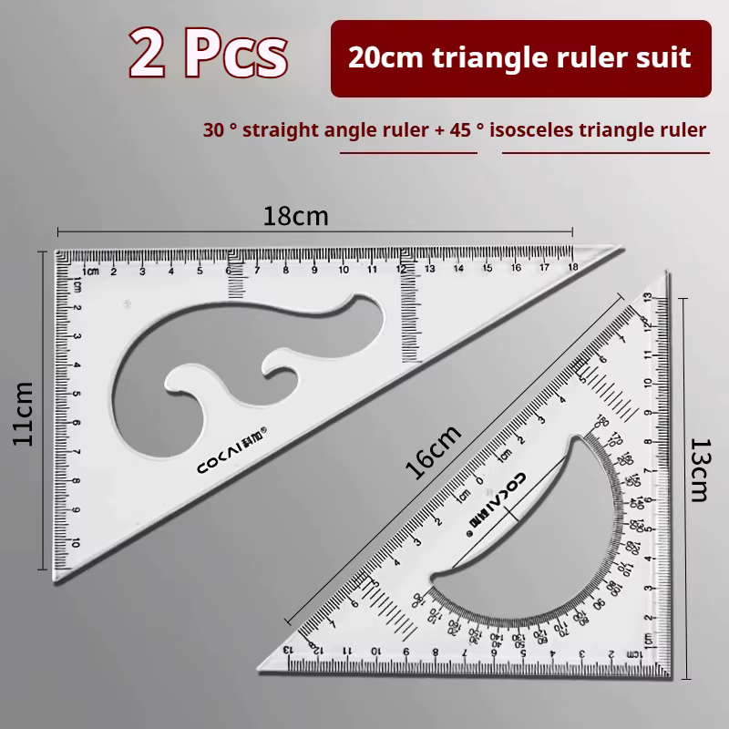 Règle triangulaire, règle d'angle d'épaississement à 90 degrés, outil de mesure de dessin, règle de 