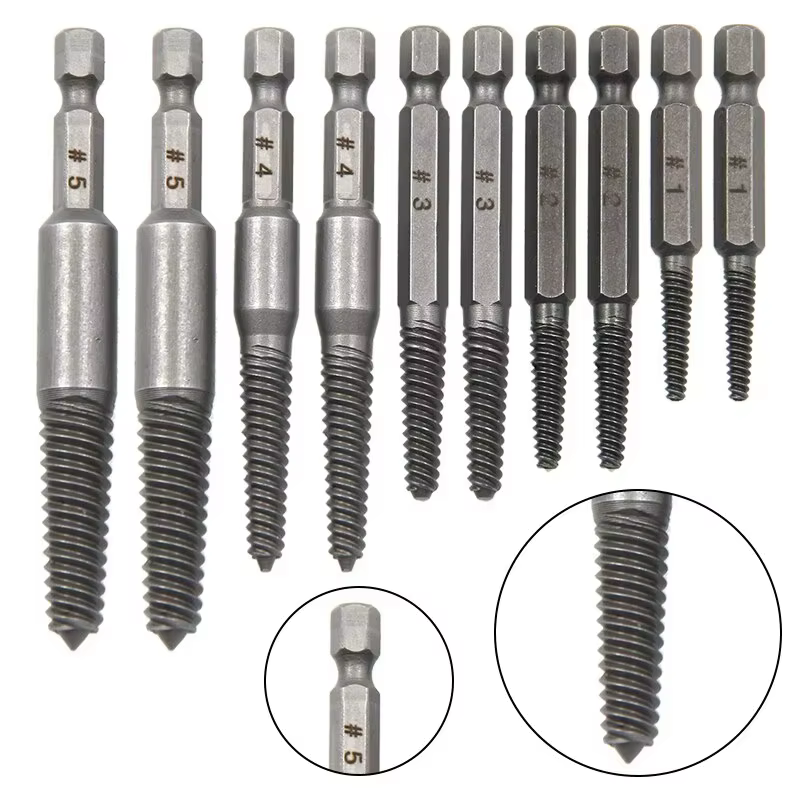Extracteur de vis à tête cassée à tige hexagonale, tournevis à tête cassée pour sortir, ensemble d'o