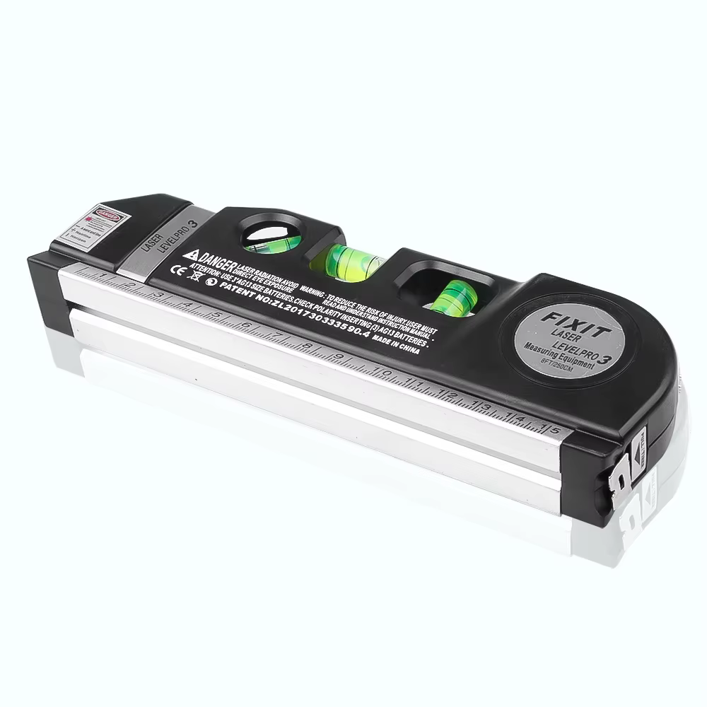 Outil de nivellement laser multifonctionnel, kit de niveau laser standard, ligne croisée, ruban à me