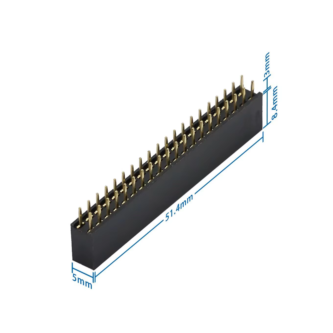 1 pièces 2*20 trois couches pas surélevé 2.54mm GPIO siège femelle à rangée surélevée adapté pour Ra