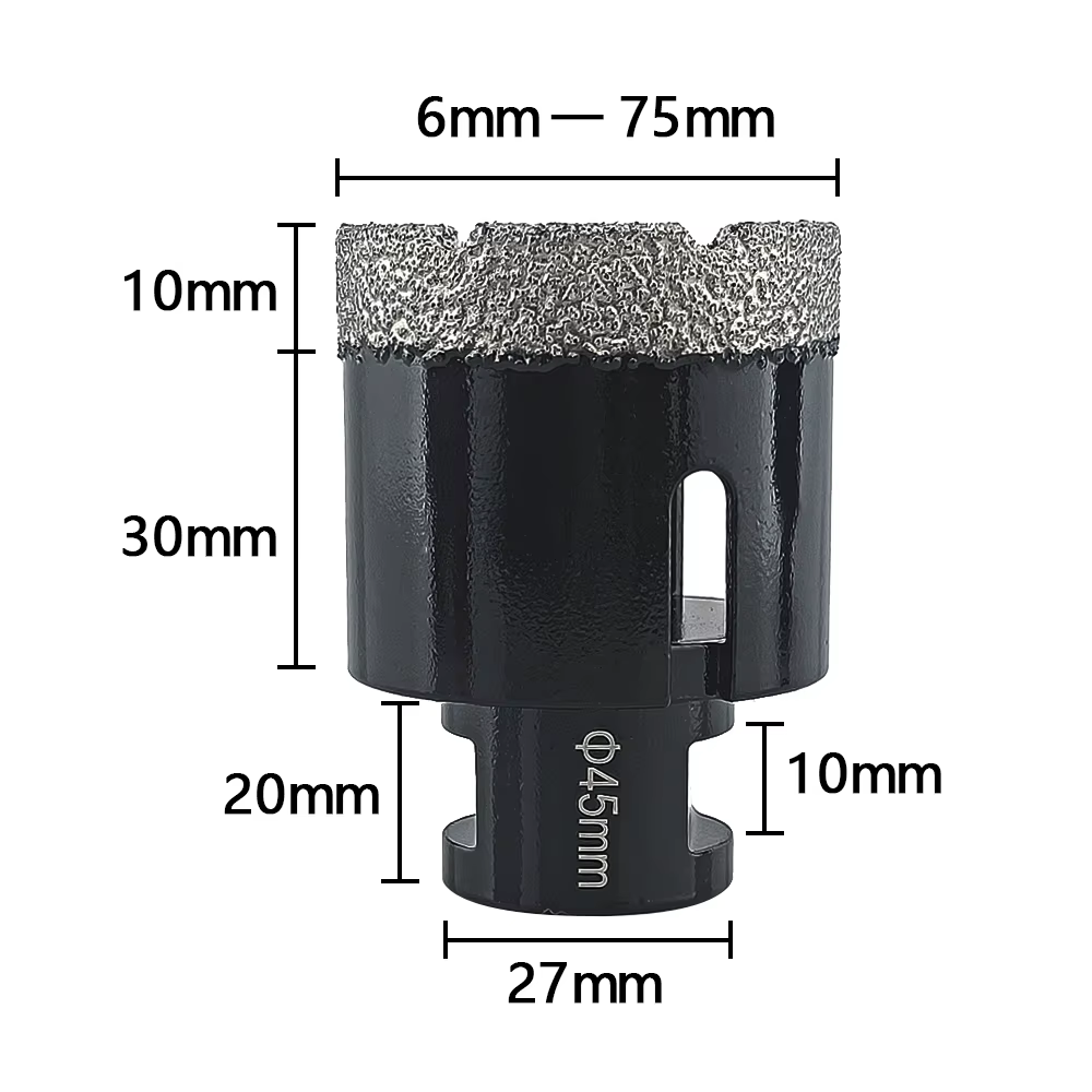 1 pièces M14 fil diamant sec brasé sous vide forage noyau de forage ensemble carreaux de porcelaine 