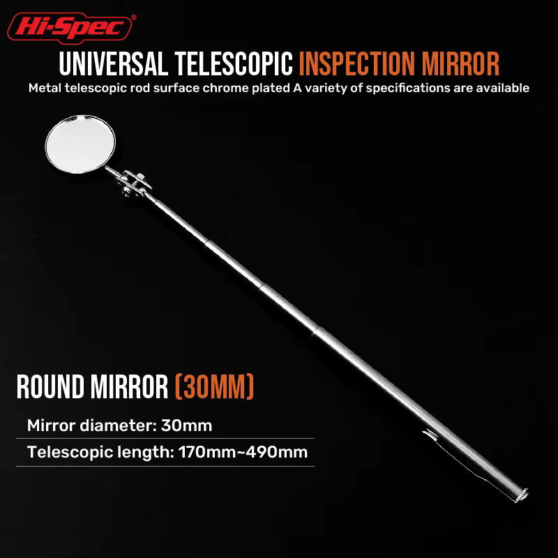 Miroir rotatif d'inspection extensible, télescopique automatique, miroir rond d'inspection, ensemble