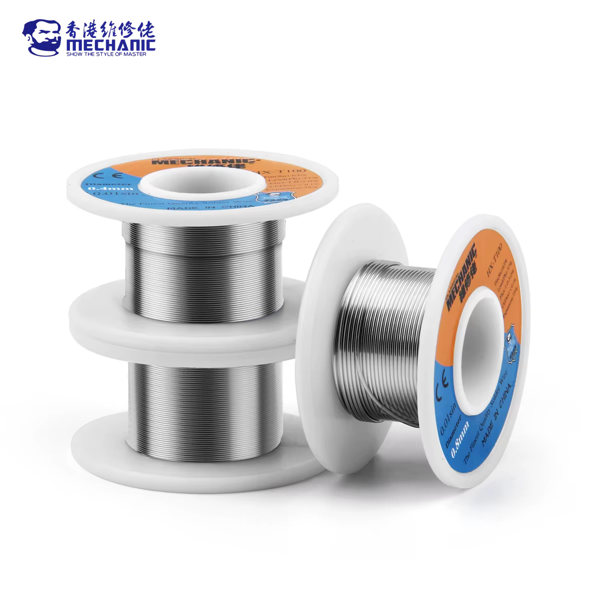 MÉCANIQUE HX-T100 55g Noyau de colophane douce 183 ℃ Point de fusion 0.2mm-1.2mm, fil à souder de