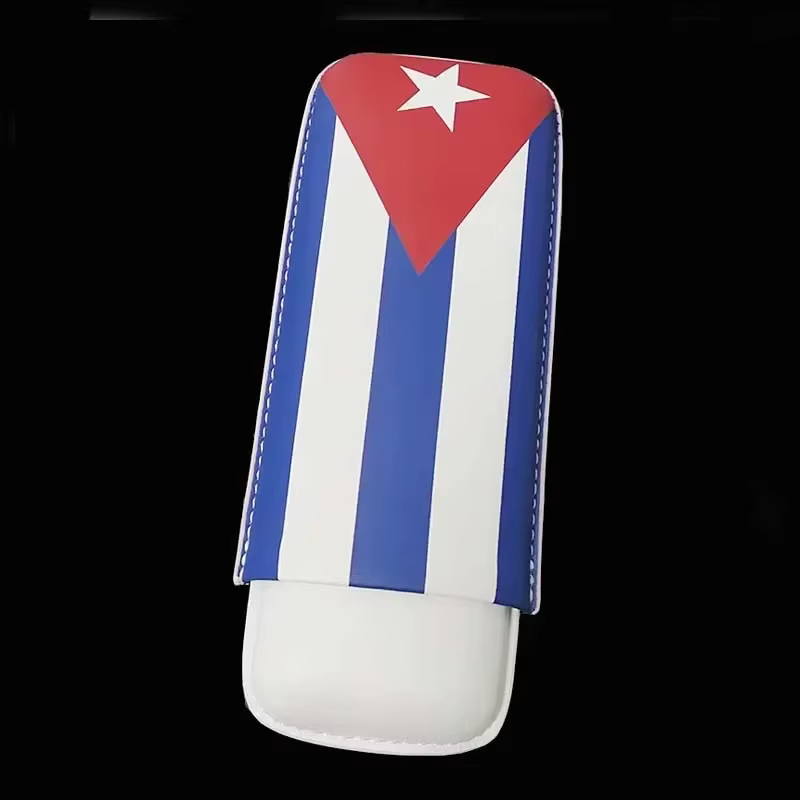 Étui à cigares pochette de luxe Humidor drapeau de Cuba stockage cigarette cuir accessoires pour fum