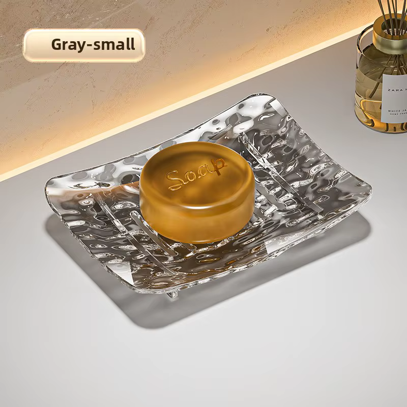 Boîte à savon de luxe légère transparente, salle de bain haut de gamme, support de rangement de savo