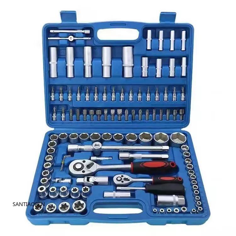 Ensemble de clés à douilles mixtes de 108 pièces, boîte à outils manuelle avec clé à cliquet