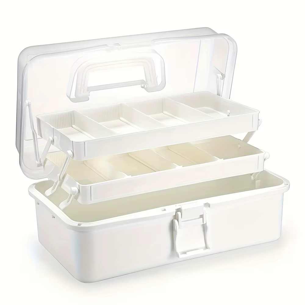 Boîte de rangement de séparation en plastique à 3 couches, organisateur et rangement artisanaux avec