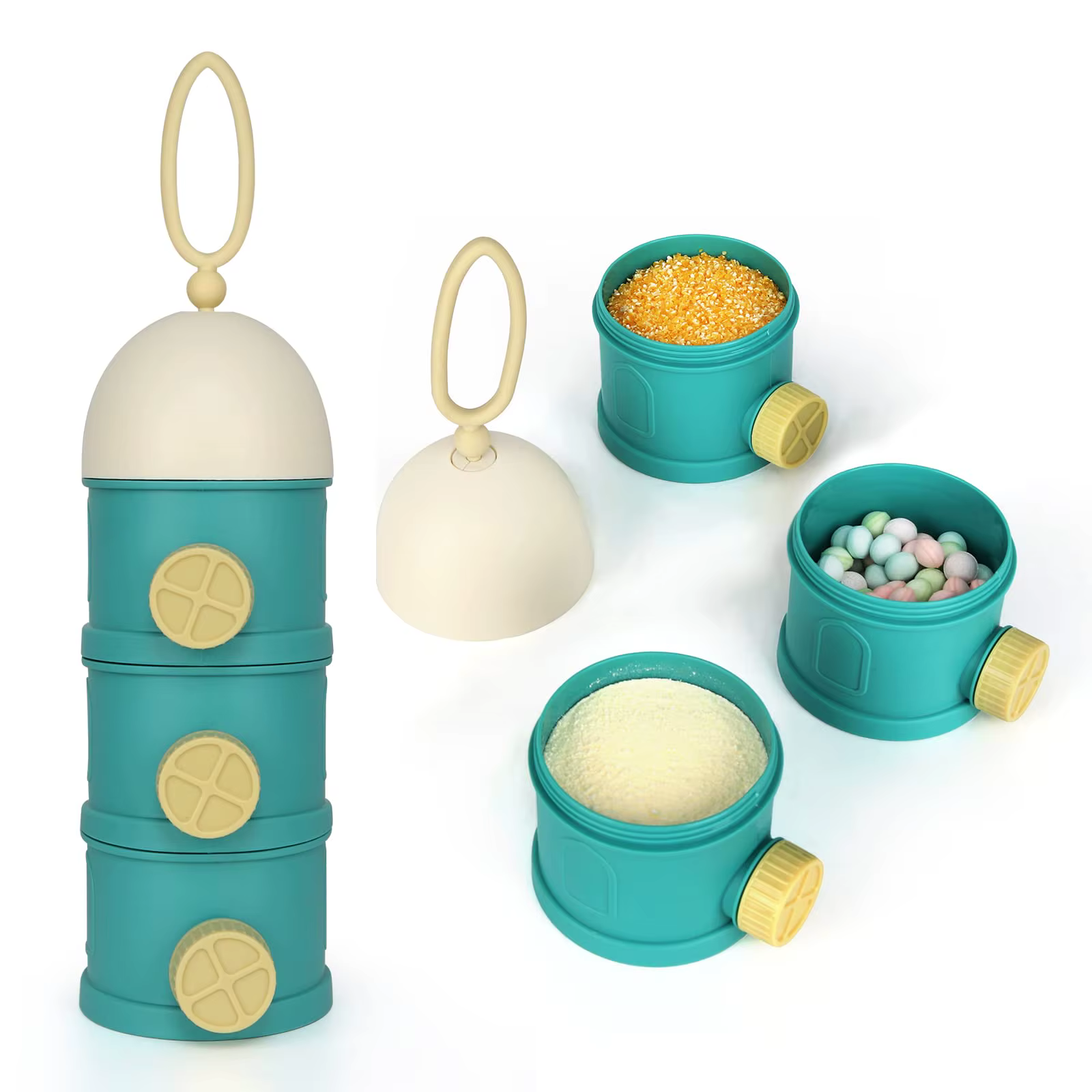 Boîte de rangement à 3/4 couches, compartiments indépendants pour lait en poudre, boîte de stockage