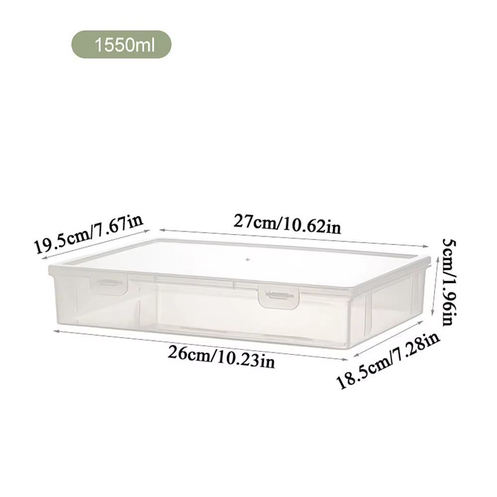 Boîte de rangement carrée transparente en plastique, boîte organisatrice de grande capacité, organis