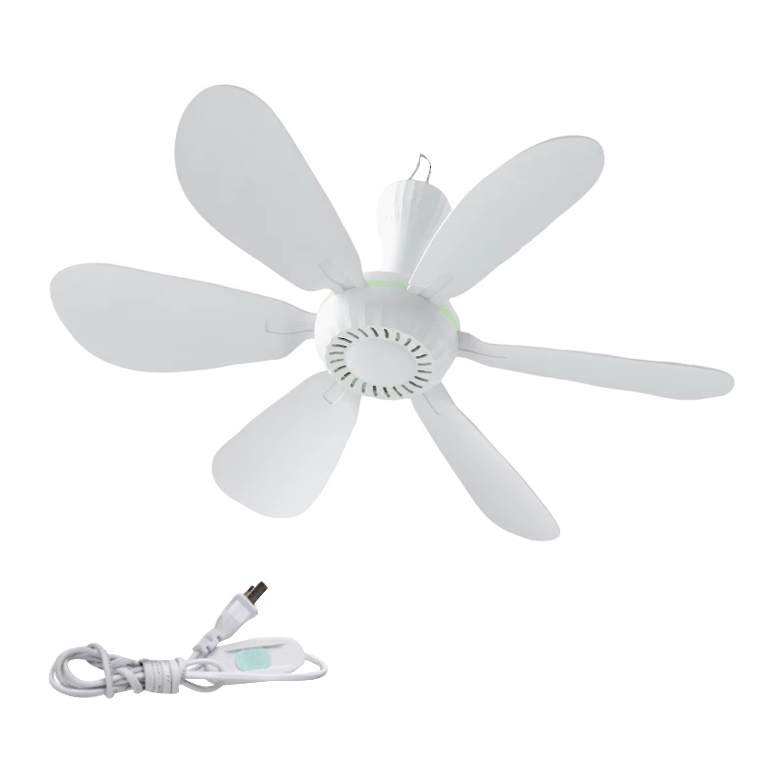 Silencieux 6 feuilles USB alimenté plafond auvent ventilateur suspendu pour Camping lit dortoir tent