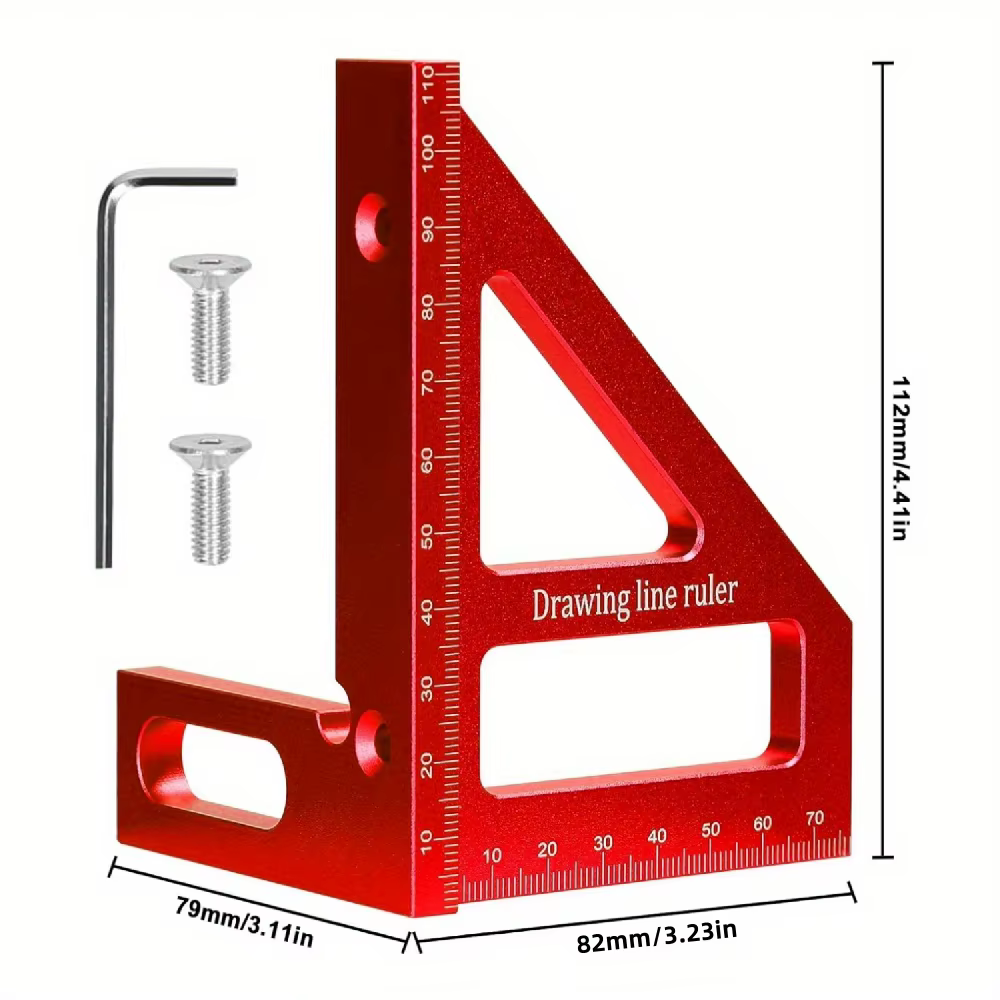 Règle de mesure multi-angle 3D, rapporteur carré en aluminium pour le travail du bois, disposition d