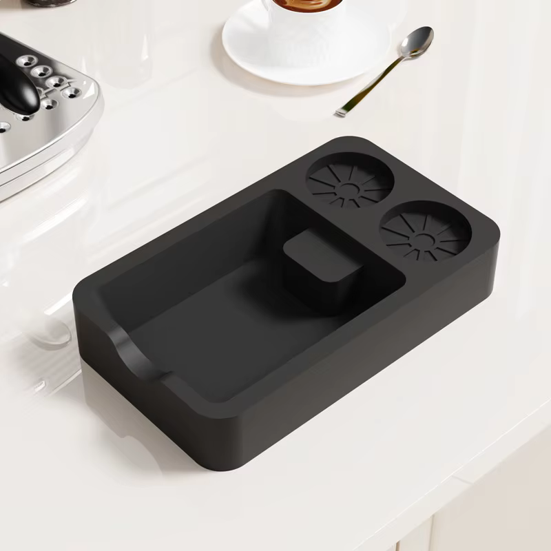 Boîte à marc de café 2-en-1 en silicone, station de tamping pour expresso, boîte à marc de barista p