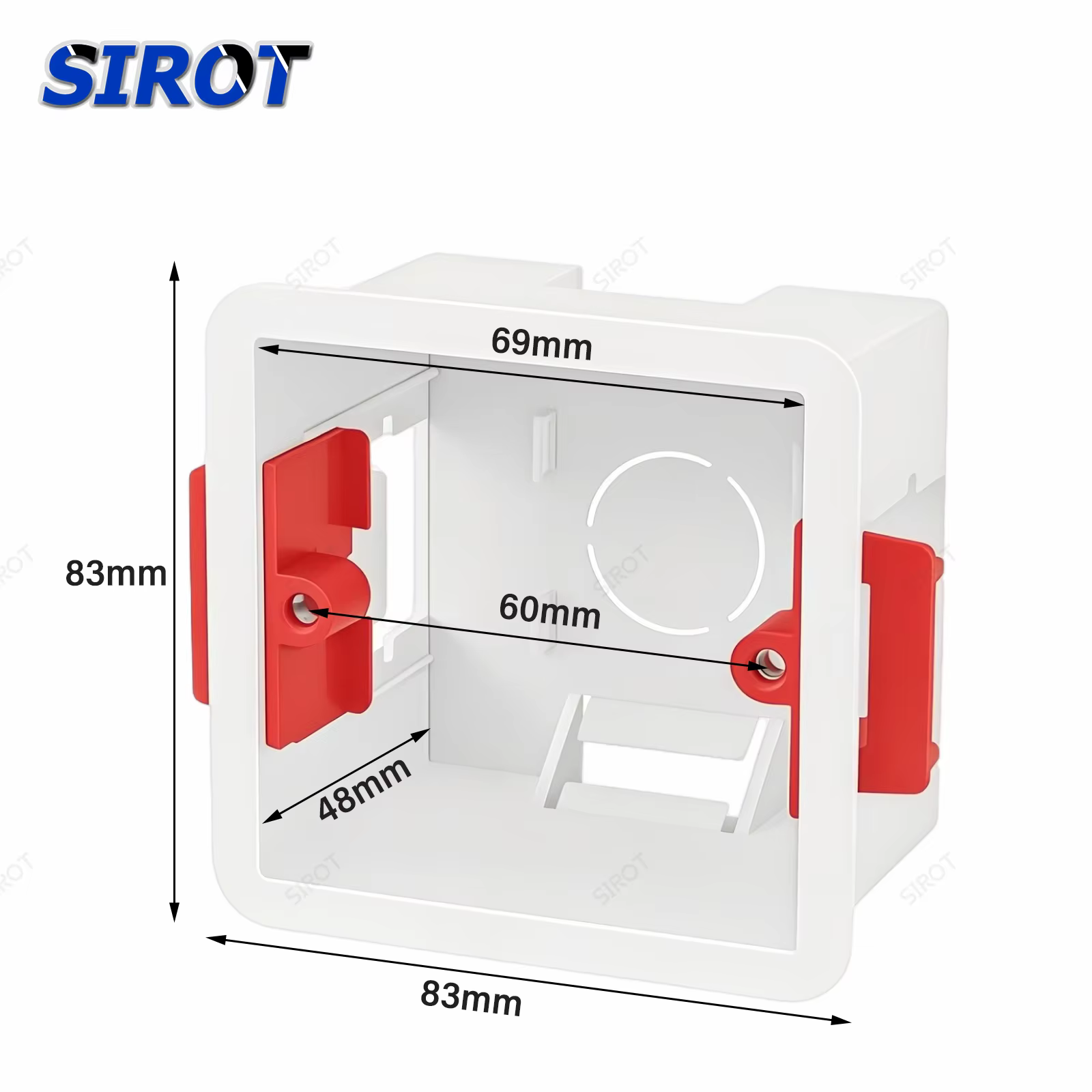 Boîtier électrique encastré SIROT pour cloison sèche, boîte de montage PVC à verrouillage rapide san