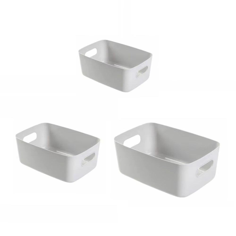 Boîte de rangement en plastique pour cosmétiques, grande capacité, conteneur de bureau épais, empila